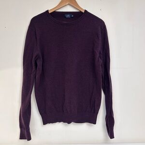 J.Crew‎ Harbor Cotton Sweater Mens Medium Purple Crewneck Merino Blend F4707
